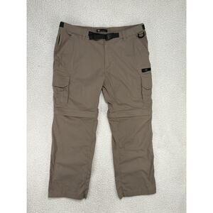 BC Clothing Men's Convertible Cargo Hiking Pants Shorts Belted Tan Size XL x 30
